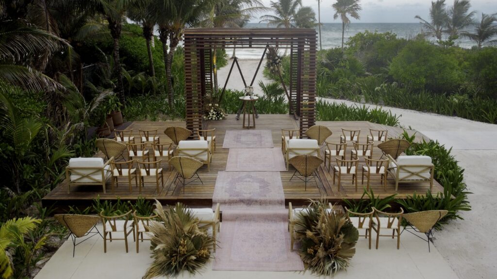 Wedding set up at Unico 2087 Riviera Maya, part of the AIC Hotel Group