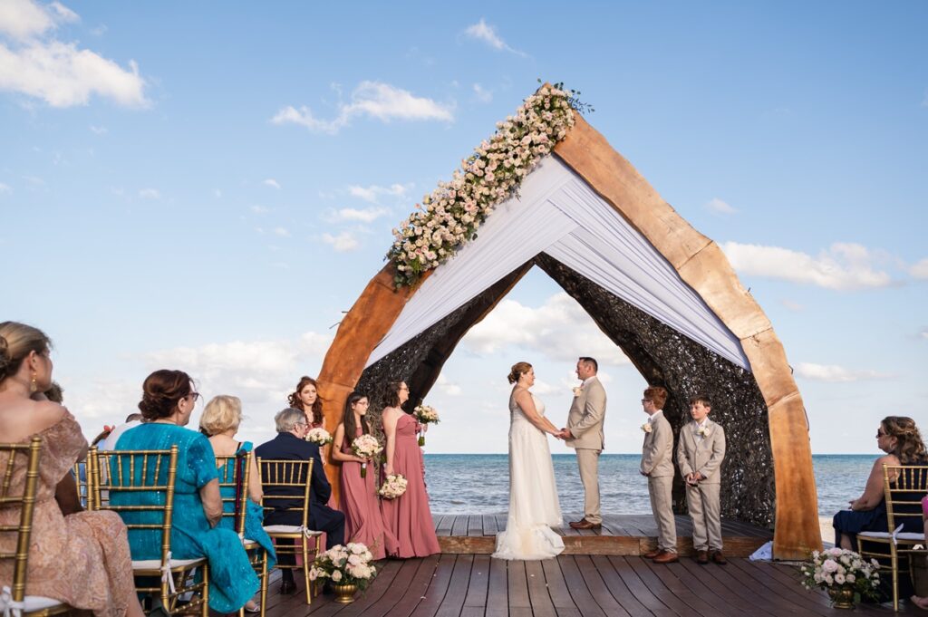 Wedding ceremony overlooking the ocean at Dreams Natura Resort & Spa 