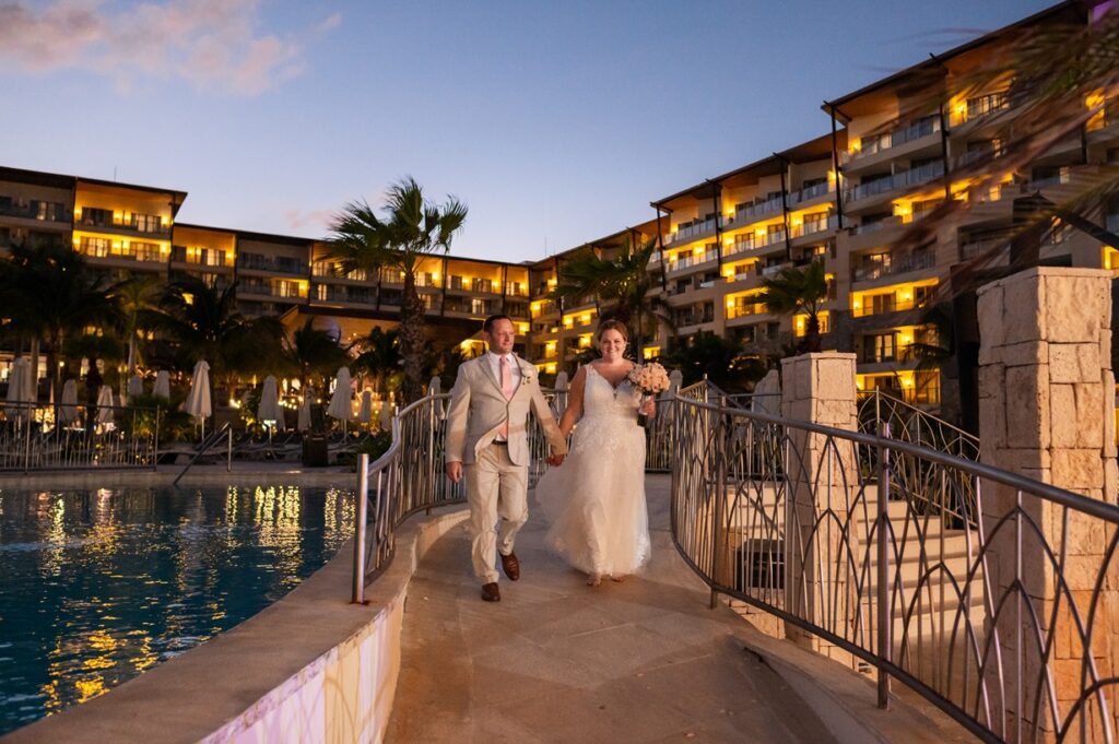 Bride and groom portraits at destination wedding in Mexico