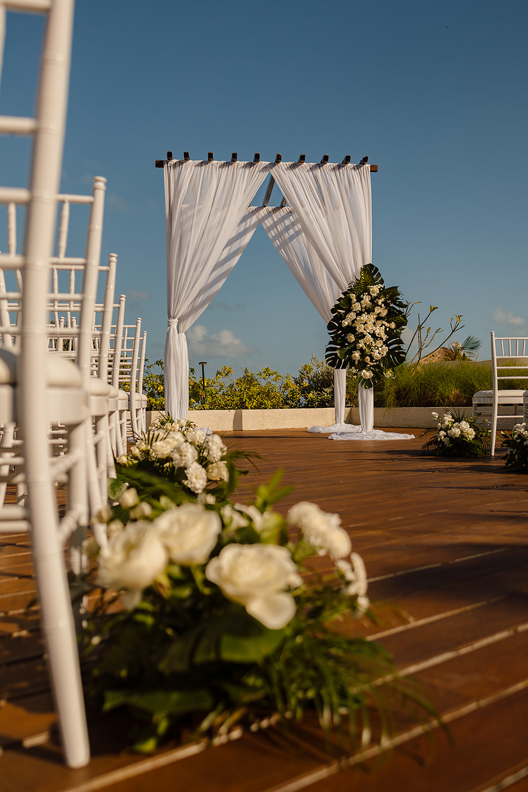 wedding ceremony set up for wedding in Mexico