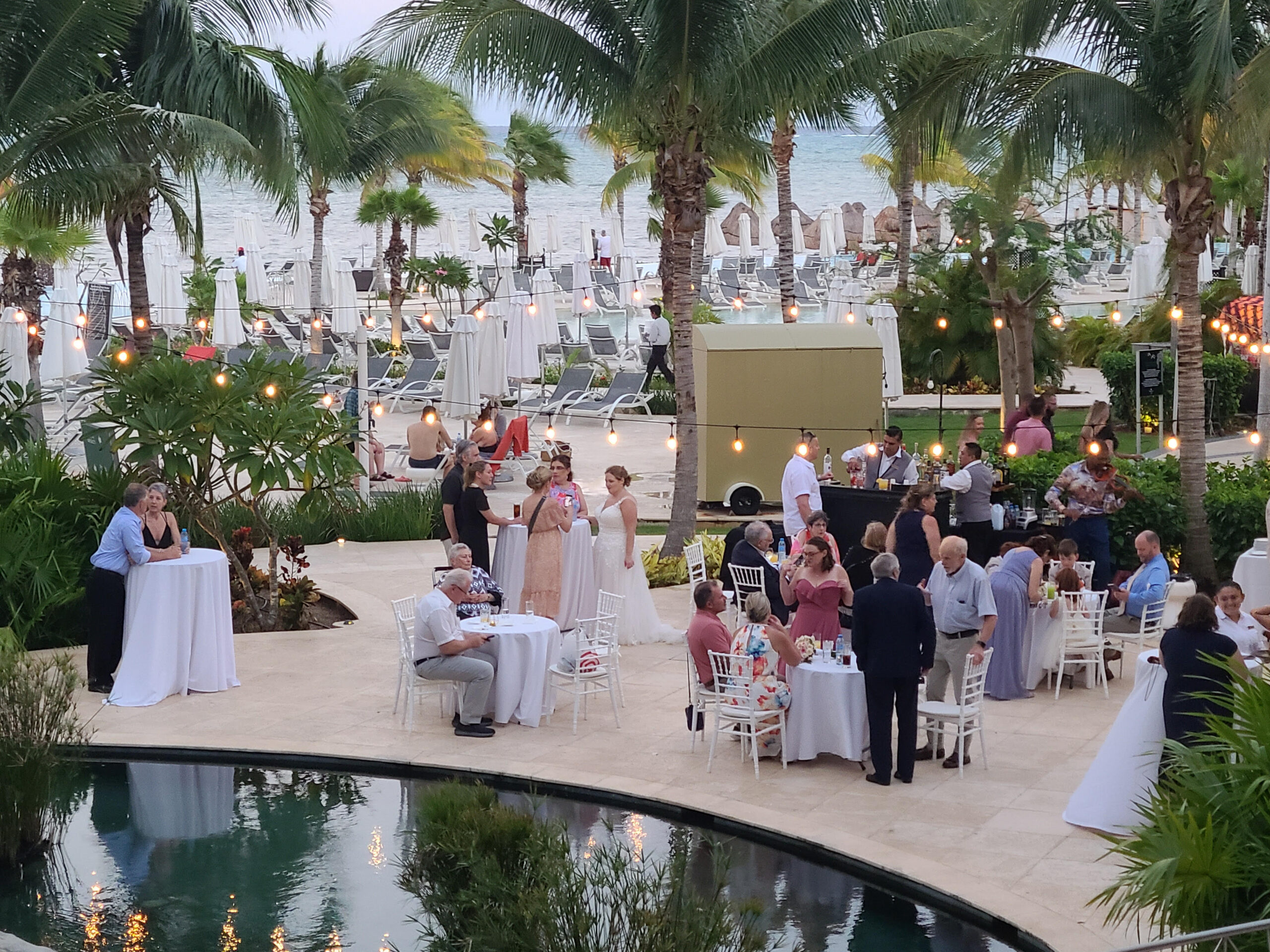 destination wedding reception at all-inclusive resort in Mexico