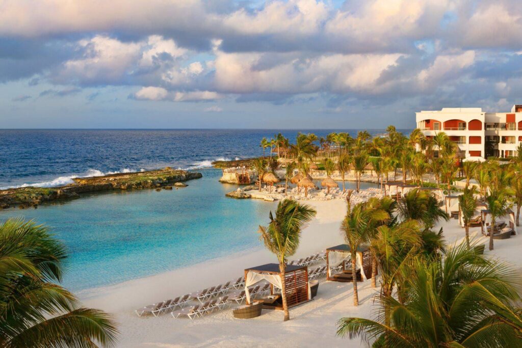 Hard Rock Hotel Resort beach scene, All inclusive hotel at The Riviera Maya, Mexico